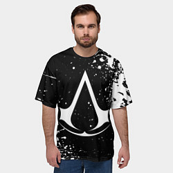 Футболка оверсайз мужская White logo of assasin, цвет: 3D-принт — фото 2