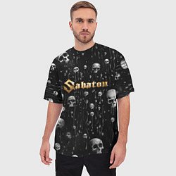 Футболка оверсайз мужская Sabaton - rock, цвет: 3D-принт — фото 2