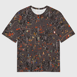 Футболка оверсайз мужская Герои 3 Карта Инферно, цвет: 3D-принт