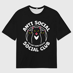 Футболка оверсайз мужская Антисоциальные кошки, цвет: 3D-принт