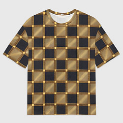 Футболка оверсайз мужская Узор в шахматную клетку из квадратов, цвет: 3D-принт