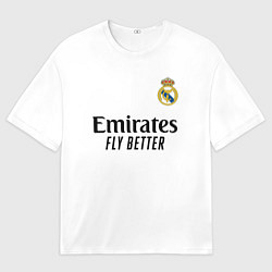 Футболка оверсайз мужская Мбаппе форма Реал Мадрид, цвет: 3D-принт