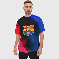 Футболка оверсайз мужская Barcelona fc club gradient smoke, цвет: 3D-принт — фото 2