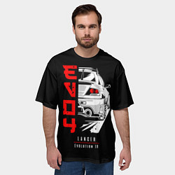 Футболка оверсайз мужская Mitsubishi Lancer - Evolution 4, цвет: 3D-принт — фото 2