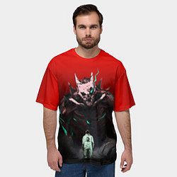 Футболка оверсайз мужская Кайдзю - Хибино, цвет: 3D-принт — фото 2