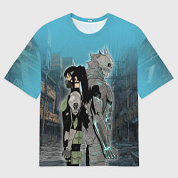 Футболка оверсайз мужская Хибино и Аширо -Кайдзю номер 8, цвет: 3D-принт