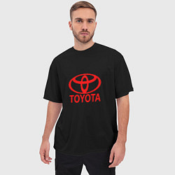 Футболка оверсайз мужская Toyota red logo, цвет: 3D-принт — фото 2