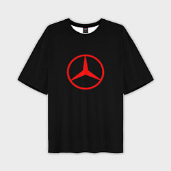 Футболка оверсайз мужская Mercedes logo red, цвет: 3D-принт