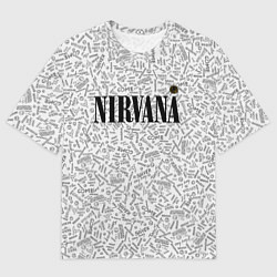 Футболка оверсайз мужская Нирвана рок атрибутика, цвет: 3D-принт