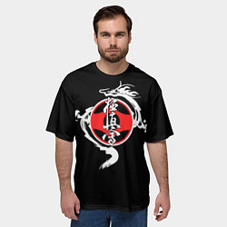 Футболка оверсайз мужская Карате киокушинкай - дракон, цвет: 3D-принт — фото 2