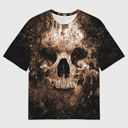 Мужская футболка оверсайз Wood skull