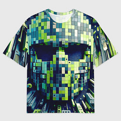 Футболка оверсайз мужская Cyber face - ai art fantasy, цвет: 3D-принт