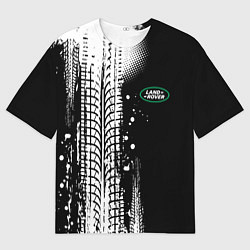 Мужская футболка оверсайз Ленд Ровер - следы от шин