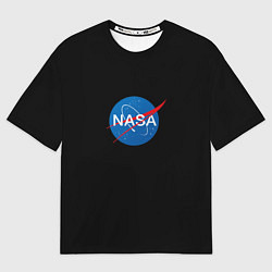 Футболка оверсайз мужская Nasa logo space blue, цвет: 3D-принт