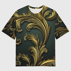 Футболка оверсайз мужская Золотые старые темные узоры, цвет: 3D-принт