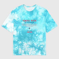 Футболка оверсайз мужская Tokyo: tie-dye azure, цвет: 3D-принт