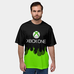 Футболка оверсайз мужская Xbox green fire, цвет: 3D-принт — фото 2