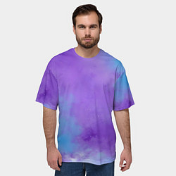 Футболка оверсайз мужская Фиолетовый космический туман, цвет: 3D-принт — фото 2