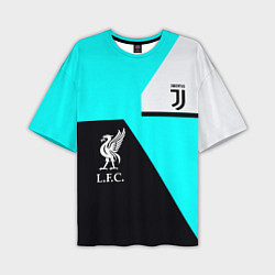 Футболка оверсайз мужская Juventus x Liverpool geometry, цвет: 3D-принт