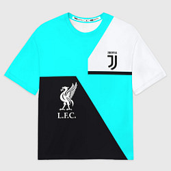 Футболка оверсайз мужская Juventus x Liverpool geometry, цвет: 3D-принт
