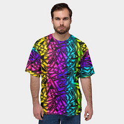Футболка оверсайз мужская Абстрактный узор с геометрической концепцией, цвет: 3D-принт — фото 2