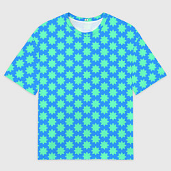 Футболка оверсайз мужская Паттерн голубые звездочки, цвет: 3D-принт