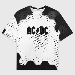 Футболка оверсайз мужская AC DC текстура рок, цвет: 3D-принт