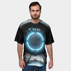 Футболка оверсайз мужская Portal logo game, цвет: 3D-принт — фото 2