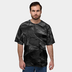 Футболка оверсайз мужская Текстура темной скалы, цвет: 3D-принт — фото 2