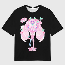 Футболка оверсайз мужская Хацуне Мику: Аниме, цвет: 3D-принт