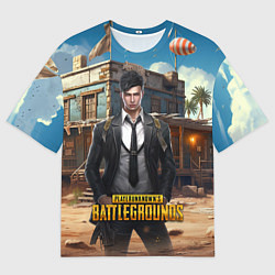 Футболка оверсайз мужская PUBG mobile персонаж в костюме, цвет: 3D-принт