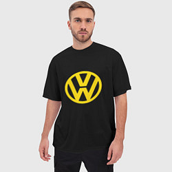 Футболка оверсайз мужская Volkswagen logo yellow, цвет: 3D-принт — фото 2
