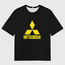 Футболка оверсайз мужская Mitsubishi logo yelow, цвет: 3D-принт