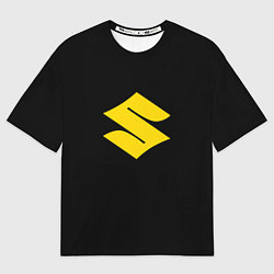 Футболка оверсайз мужская Suzuki logo yellow, цвет: 3D-принт