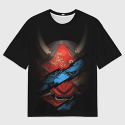 Футболка оверсайз мужская Маска демона - Хання, цвет: 3D-принт