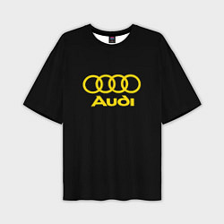 Футболка оверсайз мужская Audi logo yellow, цвет: 3D-принт