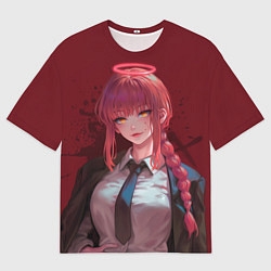 Футболка оверсайз мужская Макима аниме человек бензопила, цвет: 3D-принт