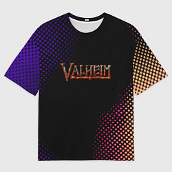 Футболка оверсайз мужская Valheim logo pattern, цвет: 3D-принт