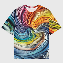 Футболка оверсайз мужская Красочная джинсовая воронка, цвет: 3D-принт