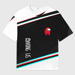 Мужская футболка оверсайз Among us geometry steel