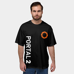 Футболка оверсайз мужская Portal logo brend, цвет: 3D-принт — фото 2