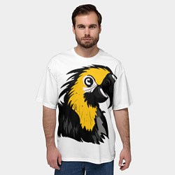 Футболка оверсайз мужская Желтый попугай, цвет: 3D-принт — фото 2