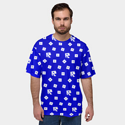 Футболка оверсайз мужская Roblox blue pattern, цвет: 3D-принт — фото 2