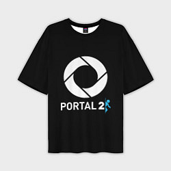 Футболка оверсайз мужская Portal2 logo game, цвет: 3D-принт