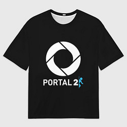 Футболка оверсайз мужская Portal2 logo game, цвет: 3D-принт