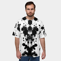 Футболка оверсайз мужская The psychedelic Rorschach test - ai art, цвет: 3D-принт — фото 2