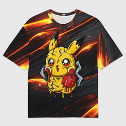 Футболка оверсайз мужская Растекшийся Пикачу зомби, цвет: 3D-принт