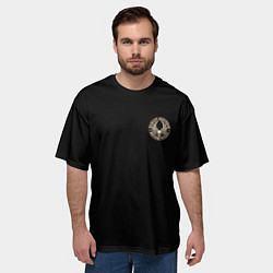 Футболка оверсайз мужская Харлей Дэвидсон дорога позади, цвет: 3D-принт — фото 2