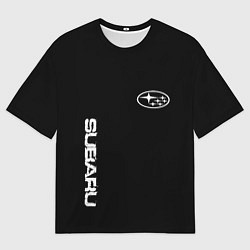 Футболка оверсайз мужская Subaru logo white, цвет: 3D-принт