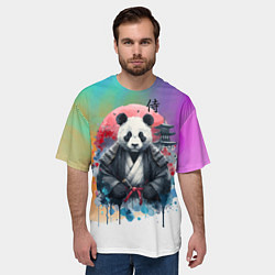 Футболка оверсайз мужская Panda samurai - Japan, цвет: 3D-принт — фото 2